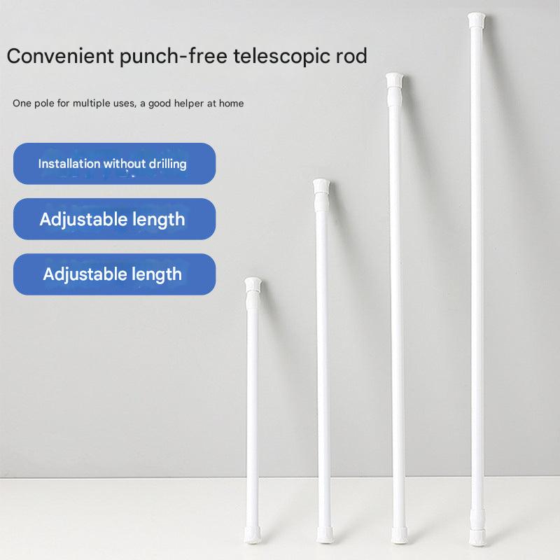 Adjustable tension rod in bathroom