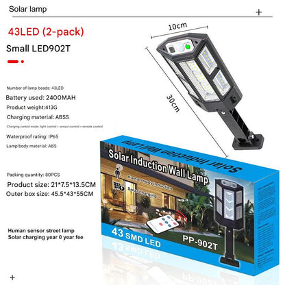 solar-powered LED garden light with motion sensor