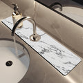 Marble Elegant White Faucet Mat