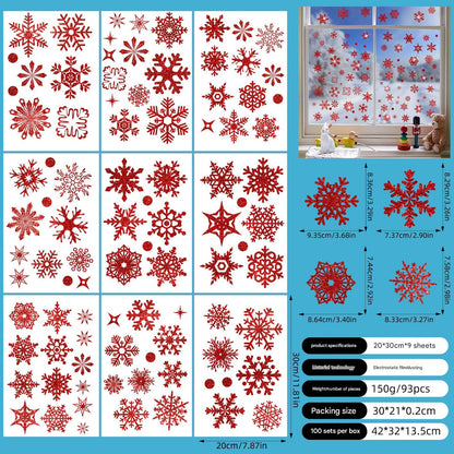 Colorful Christmas static cling decoration on window